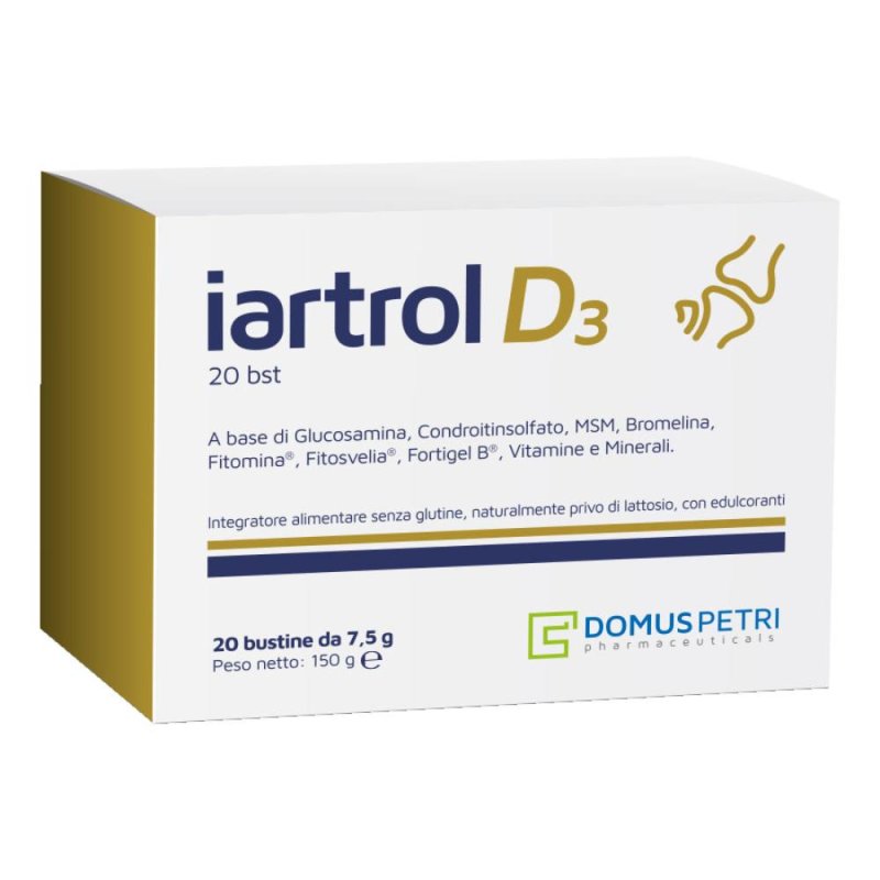 Iartrol D3 Integratore Alimentare in Bustine 7,5 g – Confezione da 20 Bustine Solubili per il Benessere delle Articolazioni
