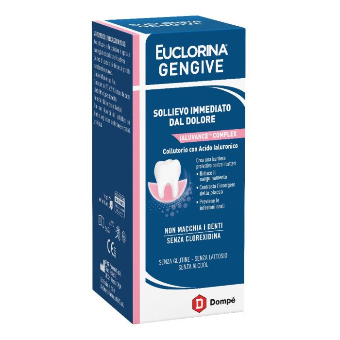 Dompé Euclorina - Gengive Collutorio Sollievo Immediato dal Dolore, 200ml