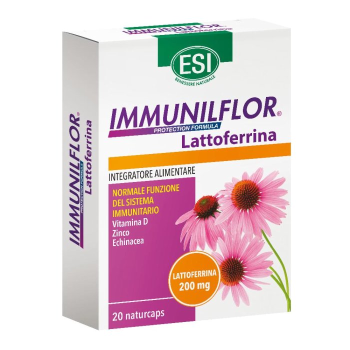 Esi Immunilflor - Lattoferrina Integratore Alimentare, 20 Naturcaps Esi Immunilflor - Lattoferrina Integratore Alimentare, 20 Naturcaps