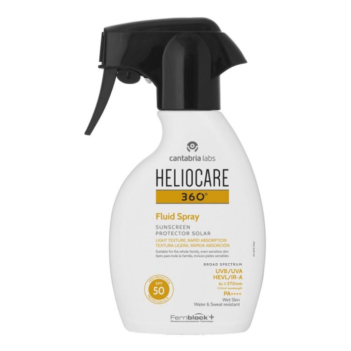 Heliocare 360 Fluid Spray SPF 50+ Protezione Solare Molto Alta Viso e Corpo 250 ml