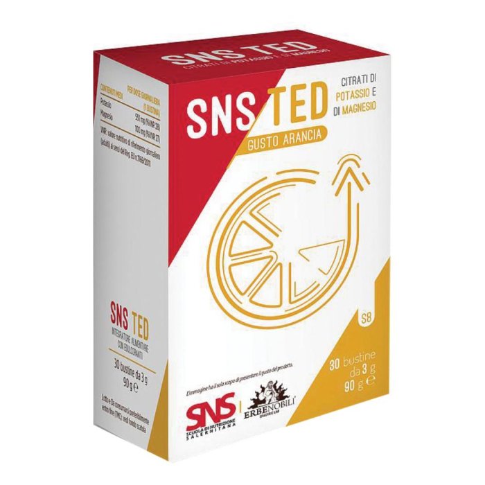 Sns TED Integratore Alimentare di Magnesio e Potassio, 30 Bustine