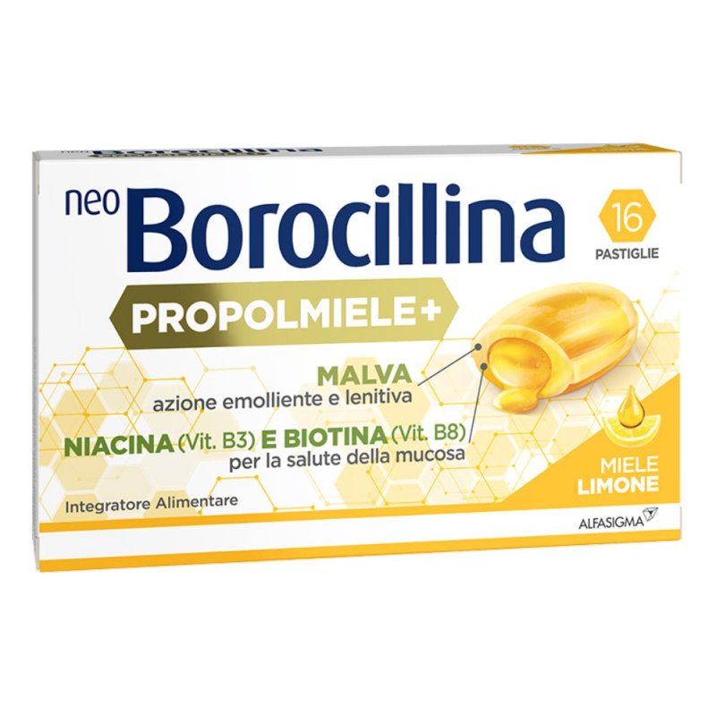  Neoborocillina Propolmiele + Miele/Limone 16 Pastiglie