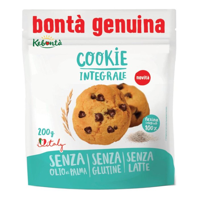 Kebontà  cookie integrale 200 g - biscotti integrali frollini