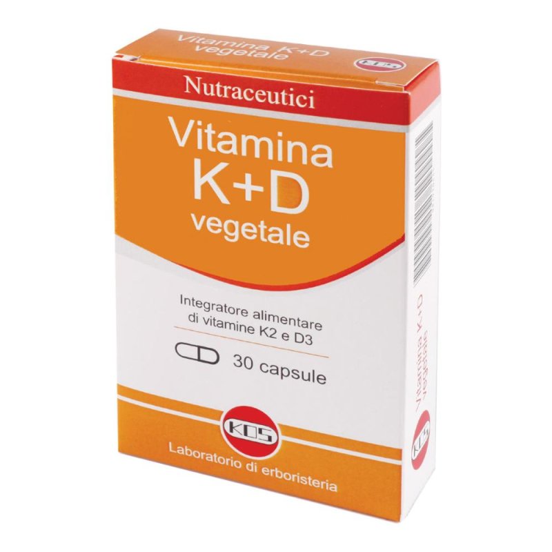 Vitamina K e D Vegetale 30 Capsule Integratore per Ossa e Sistema Immunitario