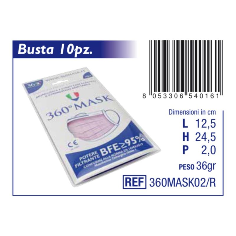 Mascherina chirurgica rosa 10 pezzi – mascherine chirurgiche monouso colore rosa