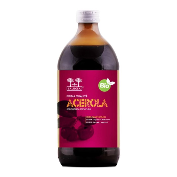 Salugea Succo di Acerola Bio Integratore di Vitamina C Naturale 500 ml