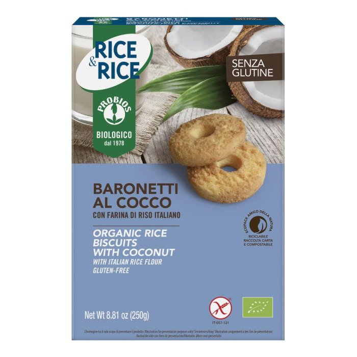 Probios biscotti Baronetti cocco - biscotti al cocco biologici
