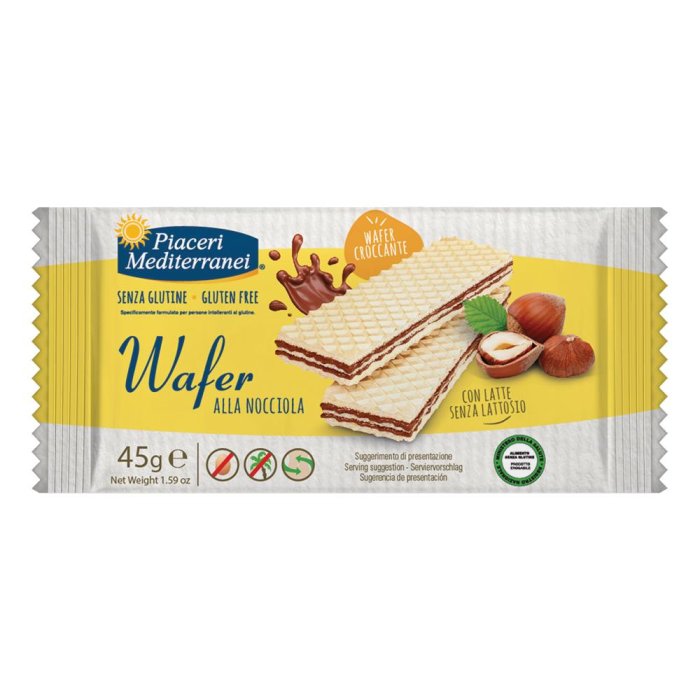 Piaceri Mediterranei - Wafer Alla Nocciola Senza Glutine Confezione 45 Gr