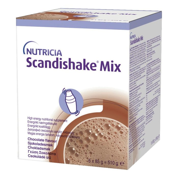 Scandishake cioccolato 6 bustine - preparato ipercalorico gusto cioccolato