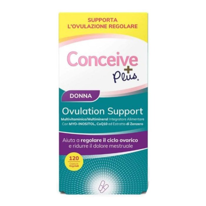 Conceive Plus Ovulation Support - Integratore per la Regolazione del Ciclo Ovarico e la Salute Riproduttiva Femminile 60 capsule 