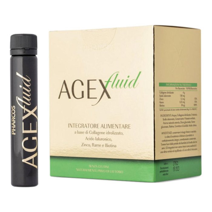 Pharcos Agex Fluid Trattamento Antiage Viso Intensivo in Fiale – 15 Fiale da 2,5 ml