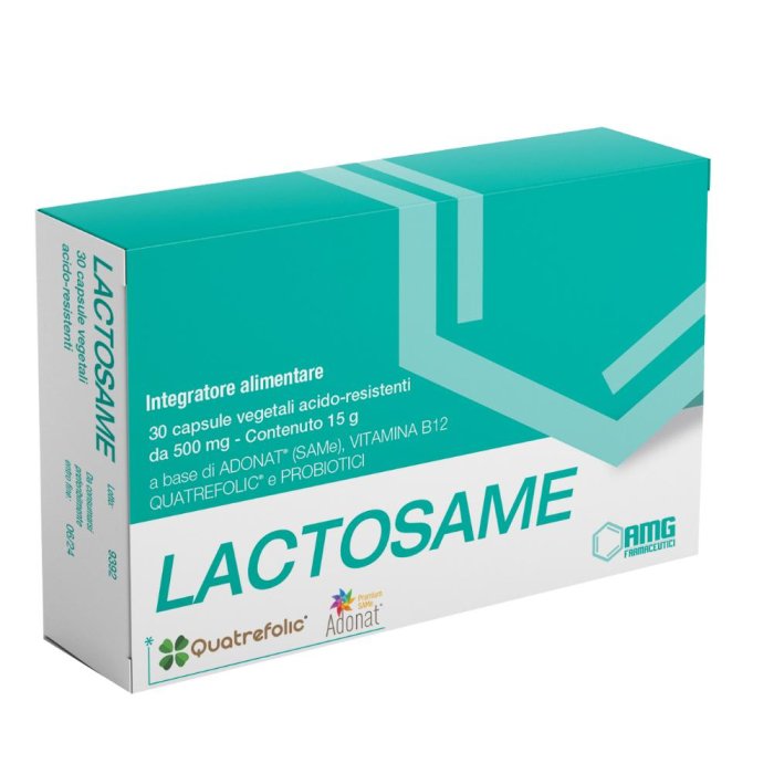 Lactosame 30 Capsule Integratore Alimentare Farmaceutici a Base di S Adenosil L Metionina per Fegato e Umore