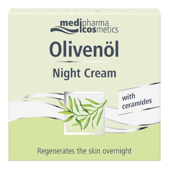 Medipharma Olivenol Night Cream Crema Notte Viso Nutriente all’Olio di Oliva per Pelle Secca e Sensibile 50 ml