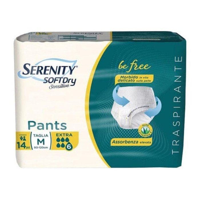 Serenity Pants Sensitive Extra Mutandine Assorbenti per Incontinenza Adulti Misura Media 14 Pezzi