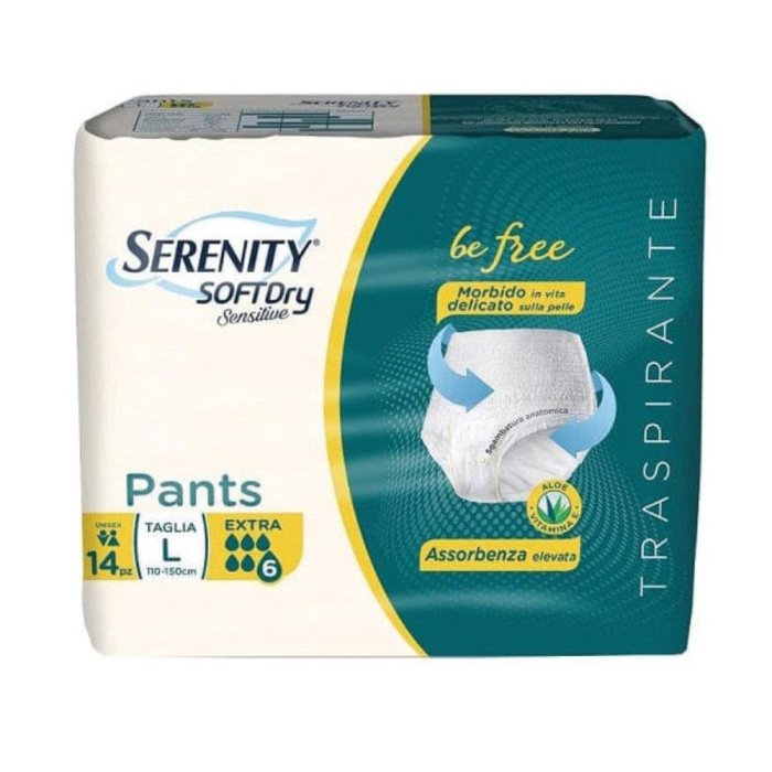 Serenity Pants Sensitive Mutandine Assorbenti per Incontinenza Taglia L, 14 Pezzi
