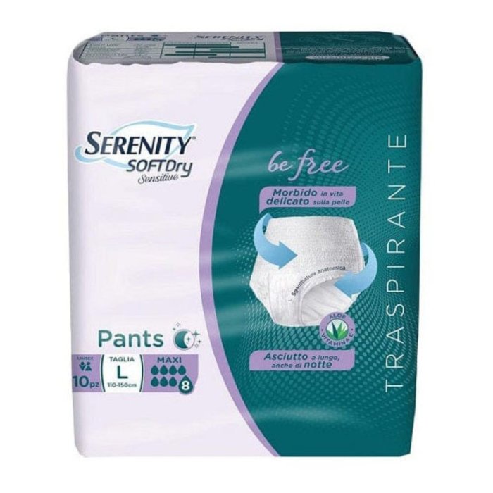 Serenity Pants Sensitive Mutandina Assorbente per Incontinenza Taglia L 10 Pezzi