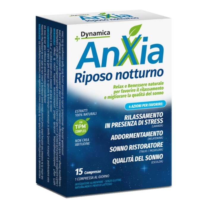 Dynamica Anxia integratore naturale per ansia, relax e riposo notturno sereno 30 compresse