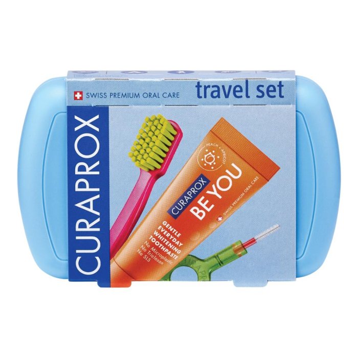 Curaprox Be You Travel Set Blu Spazzolino + Dentifricio + 2 Scovolini
