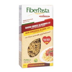 FiberPasta Fusilli 250 g – Pasta di Semola ad Alto Contenuto di Fibre e a Basso Indice Glicemico