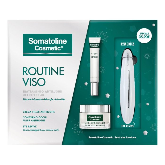 Somatoline Cosmetic Trattamenti Anti-età 4D Cofanetto Giorno Filler Viso + Trattamento Occhi e Eye Revive per Massaggi