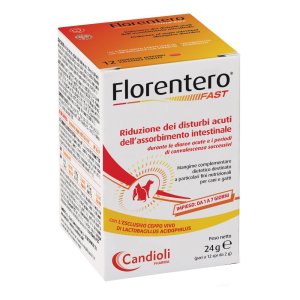 Florentero Fast 12 Compresse Mangime Complementare per Cani e Gatti per Diarrea Acuta e Benessere Intestinale