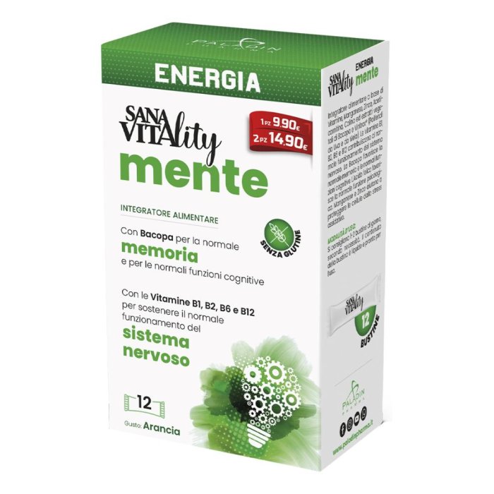 Paladin Pharma Sanavitality - Energia Mente Integratore Memoria 12 Stick Pack