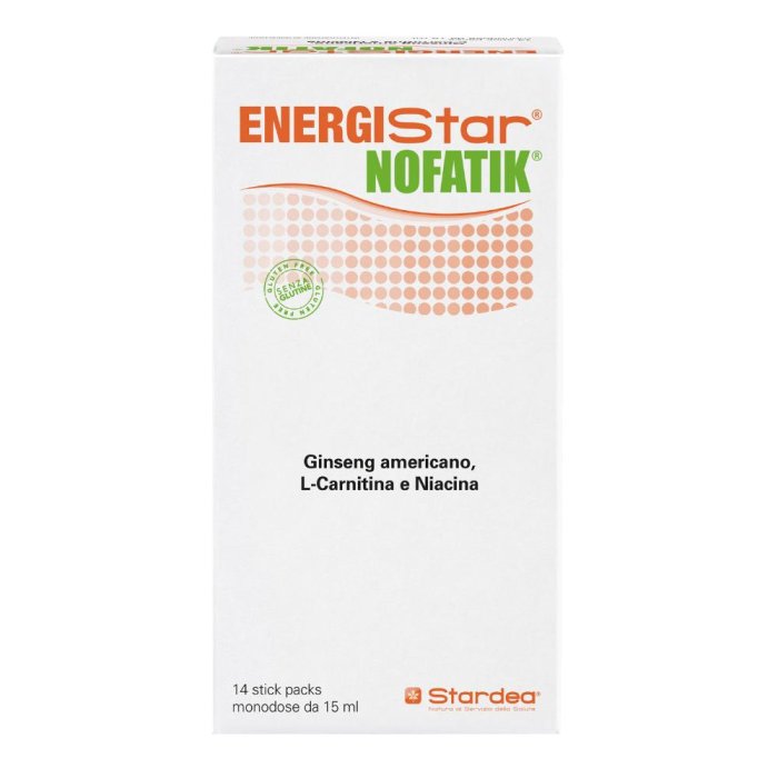 ENERGIStar NOFATIK – Integratore con Ginseng Americano, L-Carnitina e Niacina 14 Stick 15ml