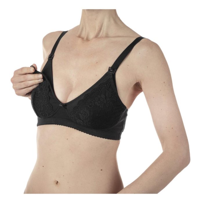 Mammy reggiseno cotone allattamento nero taglia 5D – reggiseno per allattamento in cotone