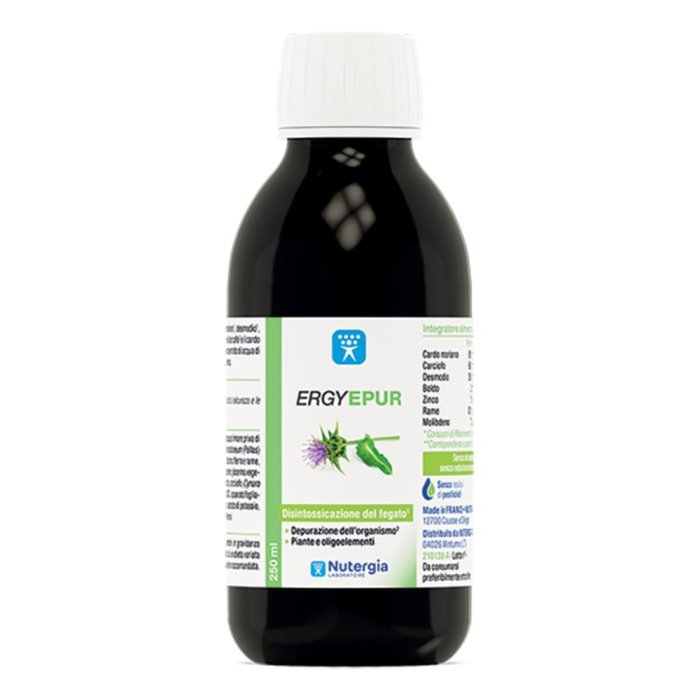 Nutergia Ergyepur 250 ml Integratore Depurativo per Fegato e Digestione, Drenante e Disintossicante