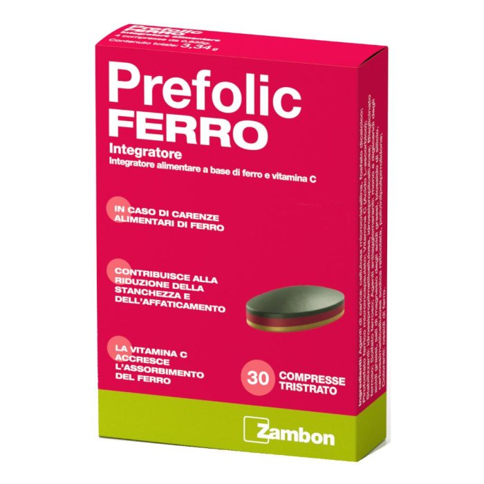 Prefolic Ferro integratore di ferro con vitamina C 30 compresse