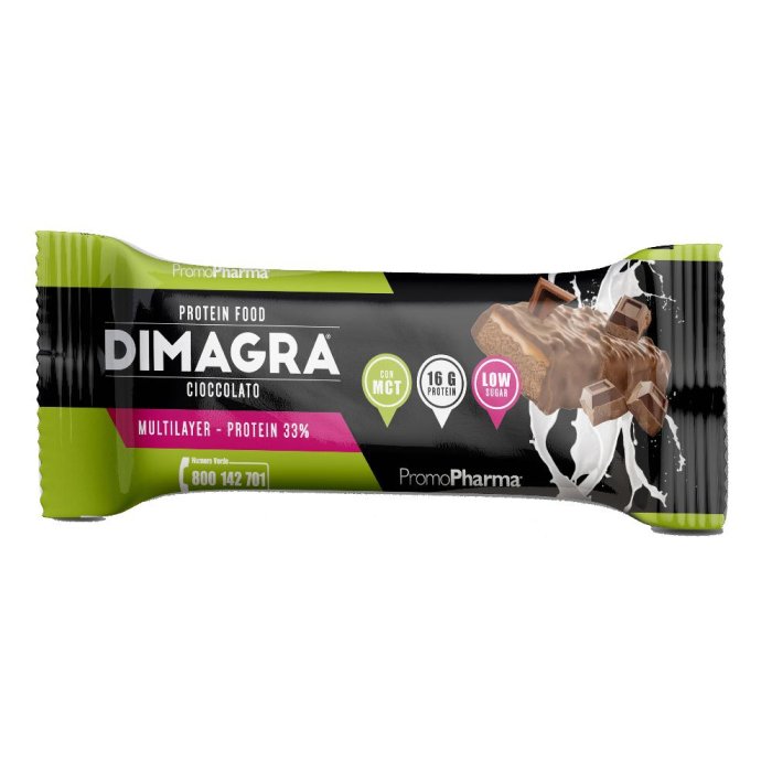 Promopharma Dimagra - Protein Bar Barretta Proteica 33% Gusto Cioccolato 50g