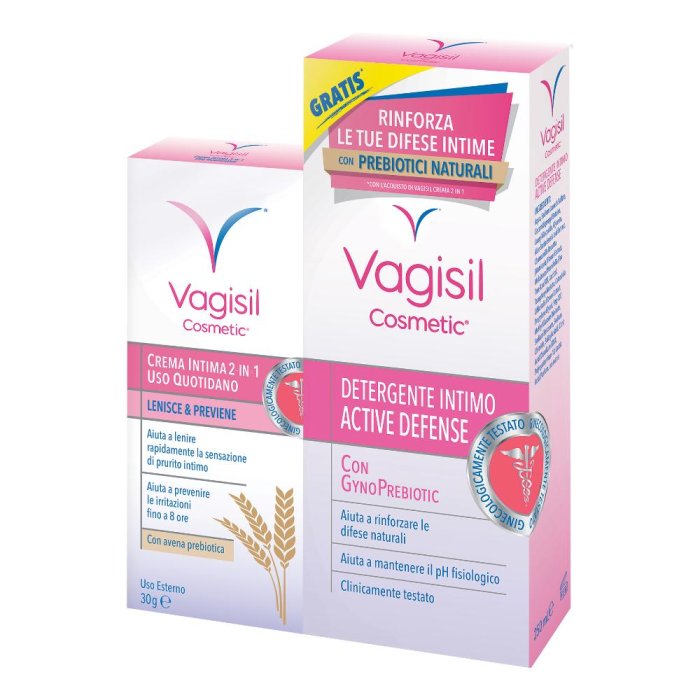 Combe Italia Vagisil Igiene e Protezione Intima Duo Defence Crema 2 in 1 30 g e Detergente 250ML