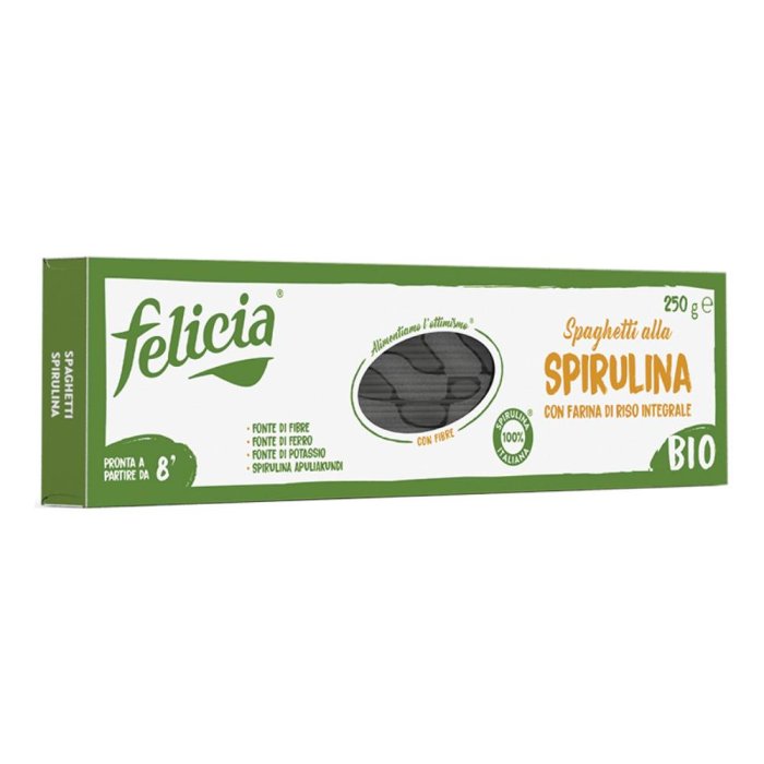 Felicia spaghetti alla spirulina senza glutine - pasta bio di riso integrale con spirulina