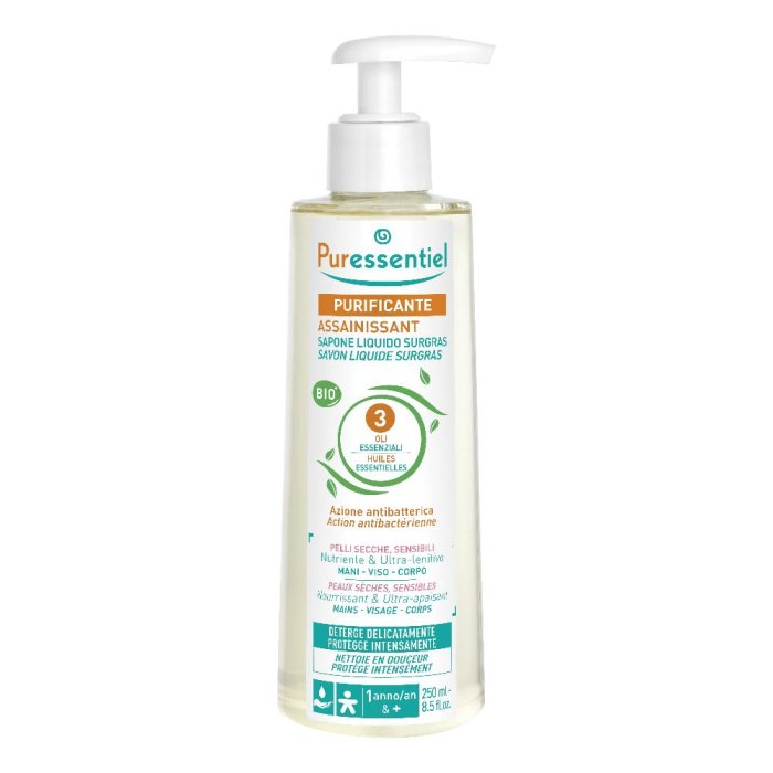 Puressentiel Purificante - Sapone Liquido Surgras BIO per Pelle Secca 250 ml