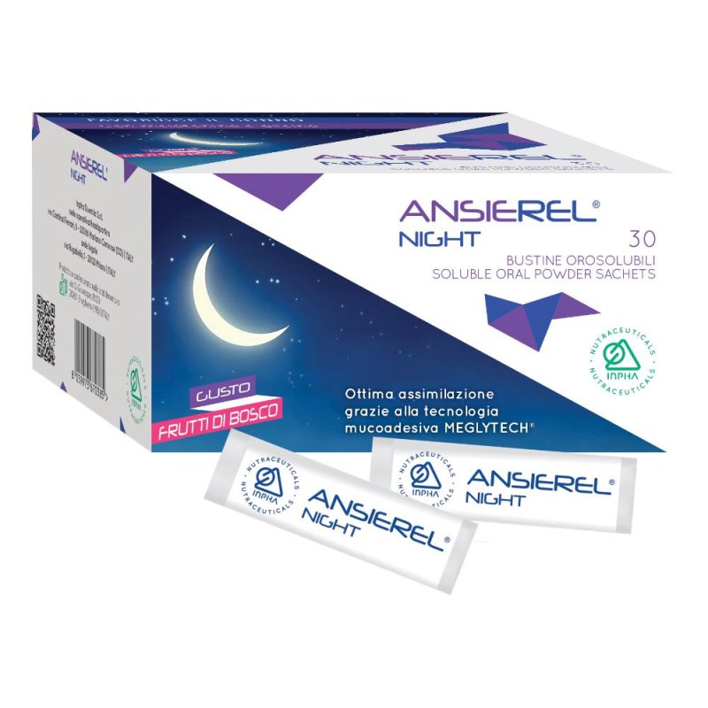 Ansierel Night Integratore per il sonno 30 bustine Ansierel Night Integratore per il sonno 30 bustine