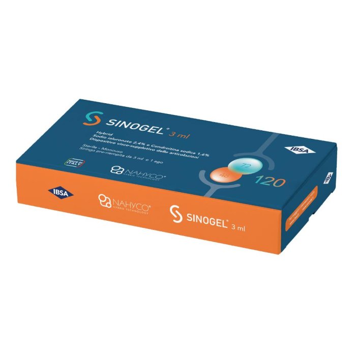 Sinogel Siringa 3 ml 2,4% + 1,6% con Ago 21 G – Filler Acido Ialuronico per Infiltrazioni Articolari