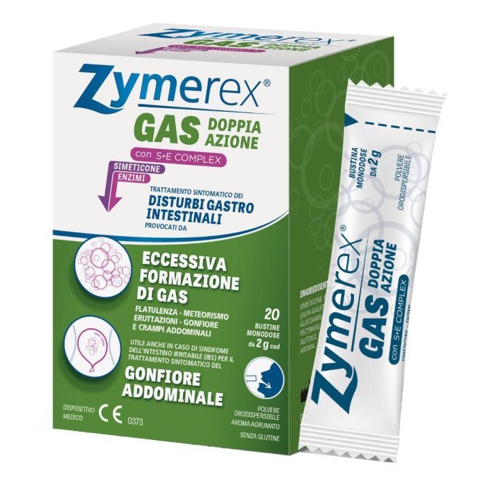 Zymerex Gas Doppia Azione Trattamento Disturbi Gastrointestinali 20 bustine