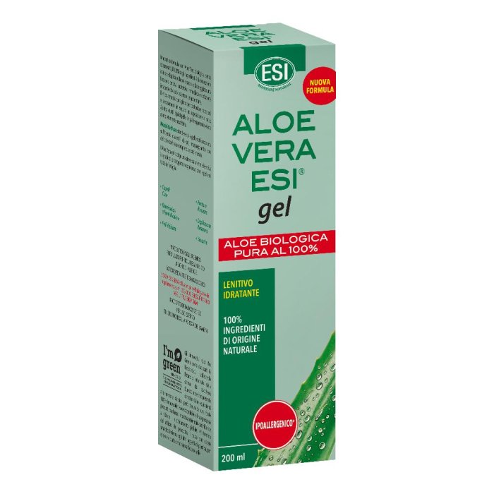 ESI Aloe Vera Gel Puro 200 ml Lenitivo Idratante per Pelle Secca Irritata e Scottature