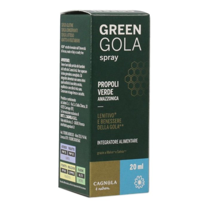 Green Gola spray 20 ml - spray gola a base di estratti vegetali