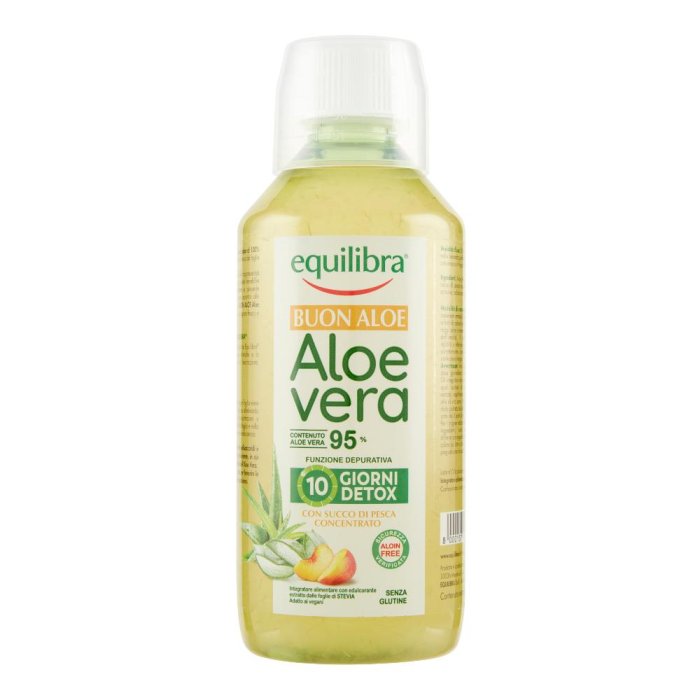 Equilibra Buon Aloe Vera 95 per cento Succo da Bere 500 millilitri | Aloe Vera Pura per Benessere Digestivo e Azione Depurativa