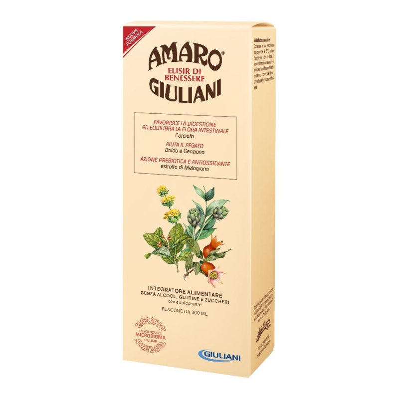Amaro Giuliani Elisir di Benessere per Problemi Intestinali 300 ml
