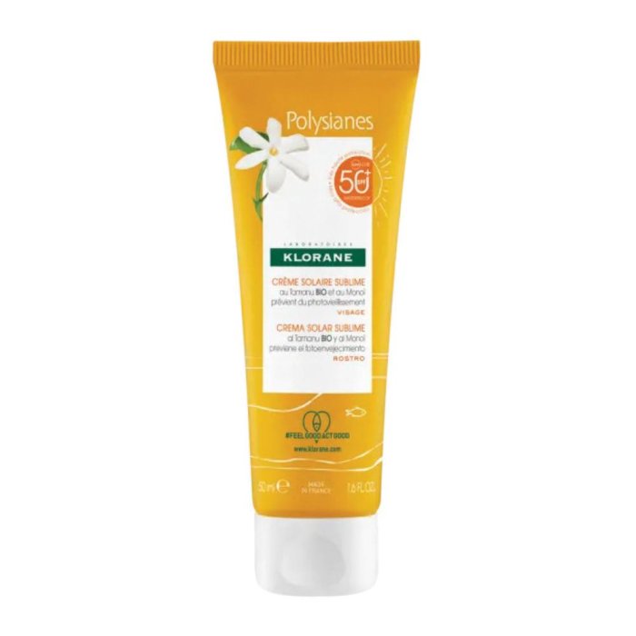 Klorane Polysianes - Crema Solare Sublime Protezione Alta SPF50+ Viso 50 ml