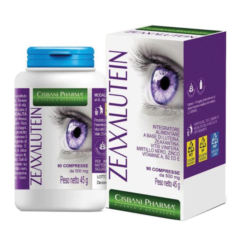 Zeaxalutein 90 compresse - integratore con luteina zeaxantina e mirtillo per il benessere della vista