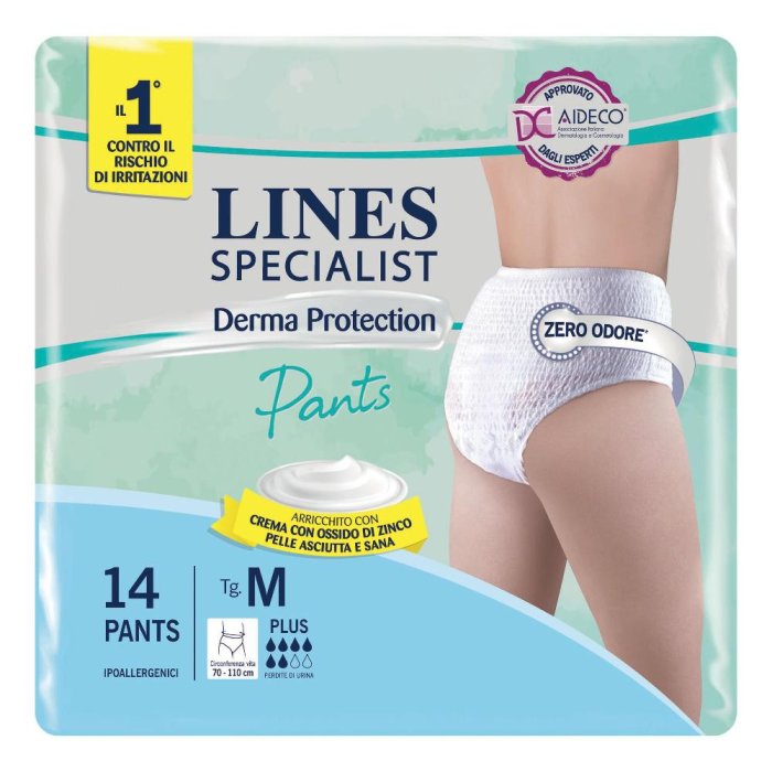 Lines Specialist Derm Pants Assorbenti Incontinenza Taglia M per Adulti, Confezione da 14 Pezzi