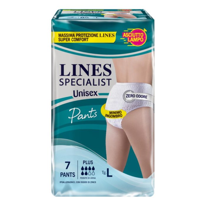 Lines Specialist Derm Pants Pannoloni a Mutandina Assorbenti per Incontinenza Taglia L 14 Pezzi