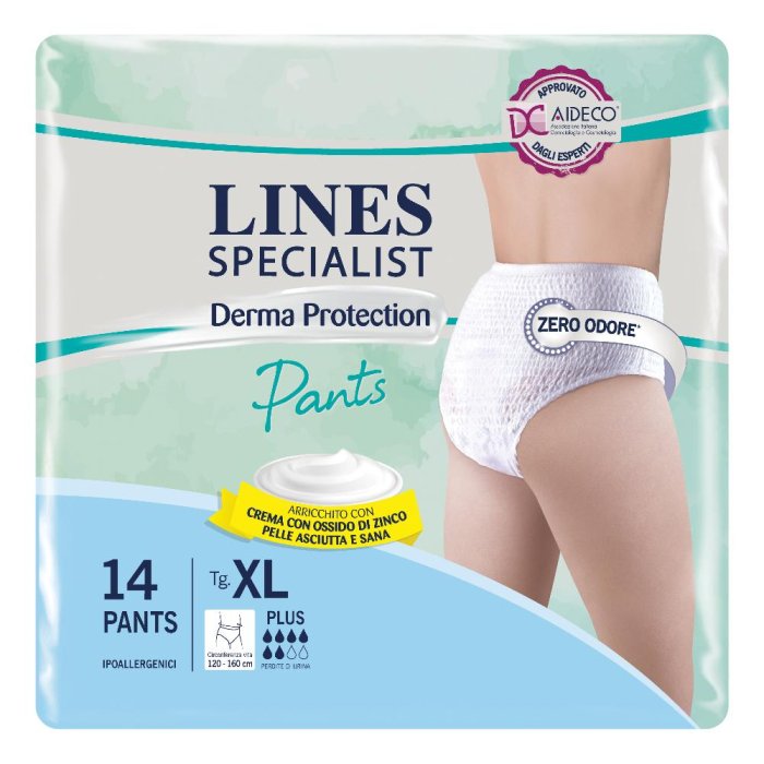 Lines Specialist Derm Pants Extra Large 14 Pezzi - Pannoloni a Mutandina Assorbenti per Incontinenza per Adulti