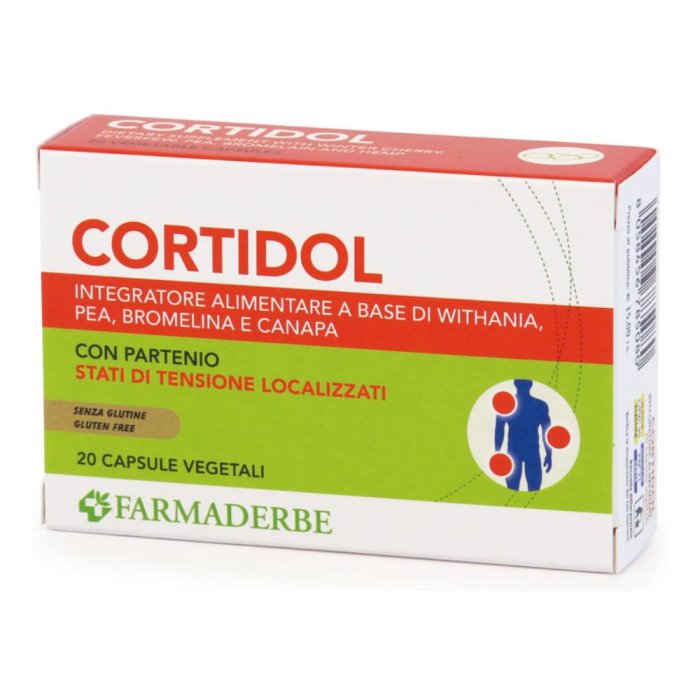 Farmaderbe Cortidol Integratore Stati di Tensione Localizzati 20 Capsule