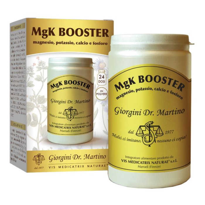 MGK Booster Integratore in Polvere 180 g Magnesio e Potassio per Energia, Stanchezza e Affaticamento Muscolare