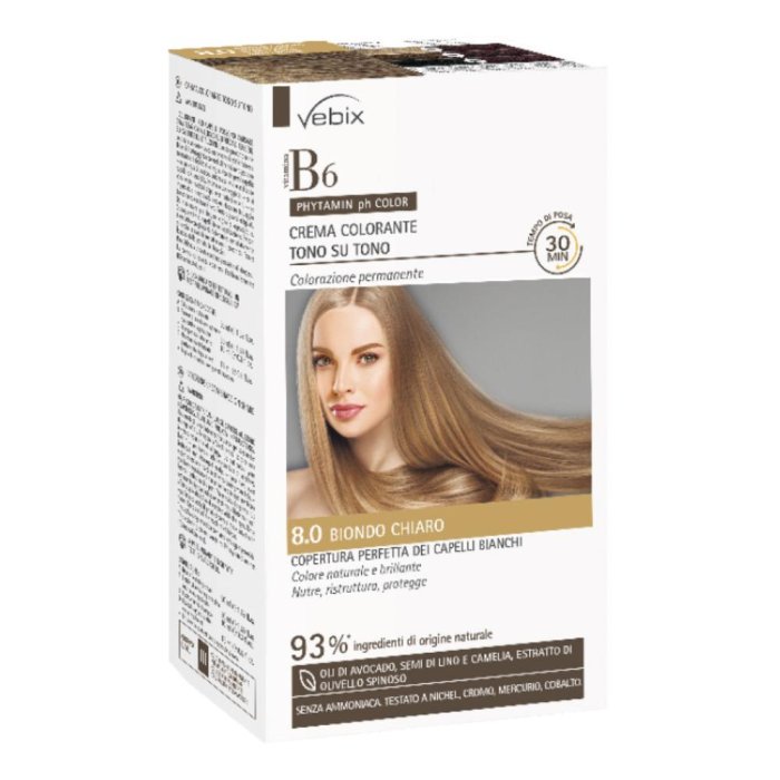 Vebix Phytamin pH Color 8.0 Bio Biondo Chiaro Tinta Capelli Naturale Delicata per Uso Quotidiano Day and Night con Ispirazione Beauty Quotes