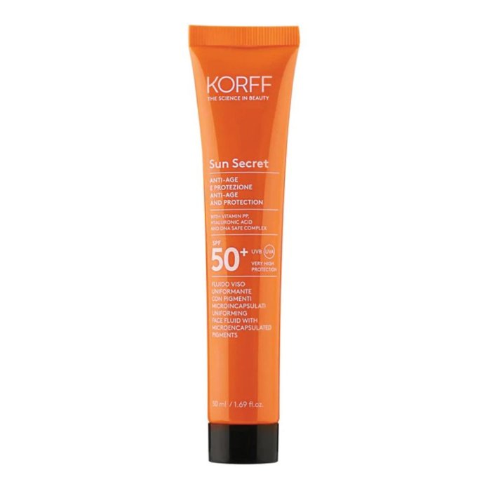 Korff Sun Secret Fluido Solare Viso Colorato 01 Light SPF 50+ Alta Protezione